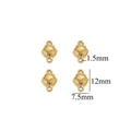 Golden shell charm for jewelry making with precise 12x7.5mm dimensions and top ring - Gold Double-hole Shell-509