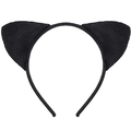 Cerchietto con orecchie di gatto in pizzo nero per travestimenti e feste di Halloween - Fascia con Orecchie di Gatto in Pizzo