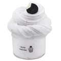 White biscuits fluffy cupcake slime kit with cookie topper in a 70ml transparent jar - White Black Sandwich Cookie