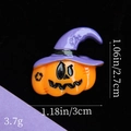 Macro di zucca in resina da 3 cm con cappello da strega per creazioni Halloween - Zucca con Cappello Viola