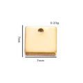 7mm gold square stainless steel charm pendant tag for DIY jewelry making and bracelets - Gold Color 7x7mm Square