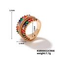 Anello placcato oro 18K con cristalli colorati e pietre bianche, variante modello KSR00022CR08 - US 8