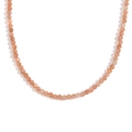 Chic 18K gold plated stainless steel necklace with orange natural stone beads - Natural Stone Necklace - Sunstone