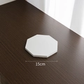 White 15cm octagonal plaster jewelry display tray tray on a dark wood surface - Large Octagonal Tray