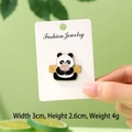 Cute panda enamel pin holding pink lotus flower, Shunyi design, size 3x2.6cm - Blooming Success Panda