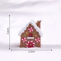 Miniature gingerbread house figurine with white snow roof and red peppermint details - 1# Christmas House
