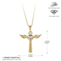Specifiche delle dimensioni della collana cuore alato in argento 925 con zirconi - Argento Sterling 925/Zirconia / Oro (Placcato Oro Giallo)