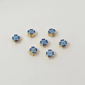 Blue and gold clover enamel beads with 18K gold plating for jewelry making - 3# Clover Spacer 6X4mm / 1 Piece