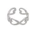 Minimalist silver finish heart infinity open ring in stainless steel size 7 - Size 7 / Heart Infinity Style (Y174)-Silver