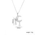 Silver titanium necklace featuring a butterfly and moon pendant with a white pearl drop - Brushed (Silver)