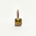 Square birthstone pendant with yellow gem and rose gold finish on white background - Rose Gold November