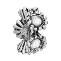 Silver vintage owl bead charm with sparkling rhinestone eyes for DIY jewelry making - Vintage Hollow Double Rhinestone Bead