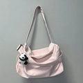 Sac de sport rose clair multifonction avec un joli porte-clés panda en peluche - Rose + Panda