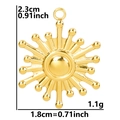 Tabella dettagliata del ciondolo a sole dorato con misure di 2,3cm e 1,8cm di larghezza - Solo ciondolo / Oro