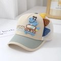 Dettaglio del cappellino in rete per bambini con dinosauro 3D e tessuto traspirante - 52cm (2-5 Anni) / Beige