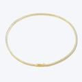 Sparkling gold tennis necklace with clear cubic zirconia stones for women - 925 Silver / Gold Style (White Stone)
