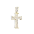 Hip hop gold plated cross pendant necklace encrusted with shimmering rhinestones - Gold Pendant Only