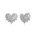 Elegante S925 Sterling Silber Herzohrstecker mit funkelndem Zirkonia-Besatz für Frauen - Herz-Ohrstecker (DY1D0357-S-W-WH)