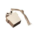 Laser cut gift box shaped wooden Christmas tree ornaments with rustic jute rope ties - Gift / 10 Pieces With Jute Rope