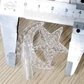 Acrylic moon and star ornament with 5mm inner diameter hole for Christmas light strings - 3.9CM Transparent Textured Star & Moon (5mm Socket)