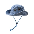Bob pliable en denim bleu clair avec patchs d'étoiles et cordon de serrage réglable - Bleu Denim Avec Étoiles À Paillettes