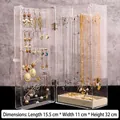 Portagioie verticale in acrilico trasparente con dimensioni di 15,5 cm x 11 cm x 32 cm - Scatola per collane multifunzionale + vassoio per anelli