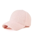 Pink knitted baseball cap for winter featuring premium warm thermal fabric textures - M(56-59CM) / Light Pink