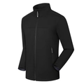 Waterproof softshell hiking jacket with stand-up collar and windproof black sport fabric - Black / S