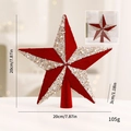 Red and silver velvet Christmas tree topper star with glitter and pearl details, 20x20cm size - 20x20x3cm / Burgundy Velvet Tree Top Star