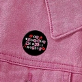 Insigne gothique Horror Movie Lover sur veste en jean rose avec slogan punk - Style Gothique Texte (XZ8895)