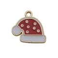 Ciondolo a forma di cappello di Babbo Natale in smalto rosso e bianco per gioielli DIY - Cappello di Natale (14200) / 1 Pezzo (16x17mm)