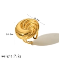 Detail van gouden ring met vortextextuur met 24,5 mm diameter en gewicht van 7,2 g vermeld - Gouden Spiraal Textuur Ring (TR4228)