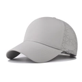 Breathable light grey waterproof sports baseball cap with laser-cut ventilation patterns - Adjustable / Light Gray