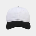 Detalle de gorra de béisbol de algodón con visera negra y corona blanca en contraste - Ajustable / Blanco y Ala Negra