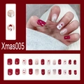 Détails de faux ongles de Noël avec motifs Père Noël et flocons de neige en résine brillante - XMAS005 Bonhomme de Neige Paillettes Dorées Noël