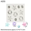 White silicone mold for DIY star and donut shapes with finished resin craft examples - 1# (Star/Ring) / Gray