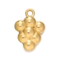 Gold-plated stainless steel grape-shaped pendant for DIY jewelry making - Gold 554# Grape Bunch / 10.5*14.5mm