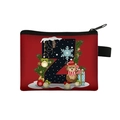 Christmas coin purse with red zipper and letter Z festive bear print design - Letter Z