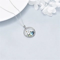Silver faith necklace with mountain shell pendant and Move Mountains engraving - Green Shell Necklace