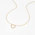 Eleganter goldener Herzanhänger Halskette mit funkelnden Mikrokristallen für Damen - Herzform mit Zirkonia-Besatz (KD1338) / Gold (mit Zirkonia)