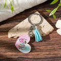 Portachiavi a cuore in acrilico con nappa blu e slogan I am LOVED per festa della mamma - I am LOVED JOHN 3:16 (24060424-Stile 1)