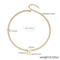 Detail of 18k gold plated Cuban chain necklace with heart zircon letter B pendant - 41+5cm / Letter B Gold