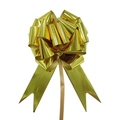 3x120cm metallic gold spherical pull bow for Christmas and festive gift packaging decoration - Bright Gold
