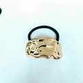 Coletero de metal líquido dorado irregular con una banda elástica negra de alta calidad - 1056-4 (Metal Líquido Irregular)