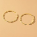 Schicke goldene Creolen mit Diamantakzenten und minimalistischem geometrischem Kreisdesign - Große goldene Creolen mit Silberstift