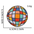 Colorful round graffiti embroidery patch with size dimensions and weight info on white background - Cartoon Patch 6# (Colorful Circle)