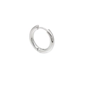 Minimalist silver circular hoop earrings with polished mirror finish and snap closure - Hoop Buckle Style / 2.5*8mm / Steel