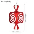 Red square Christmas candy ornament with white swirls and silver hanging string 20.5cm - 20cm Red White Square Spiral Swirl