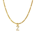 Gold-plated stainless steel necklace with sparkling cubic zirconia letter Z pendant - Letter Z / Gold
