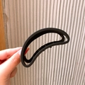 Elegant matte black moon-shaped hair claw clip for women's daily hair styling - Semicircle Style